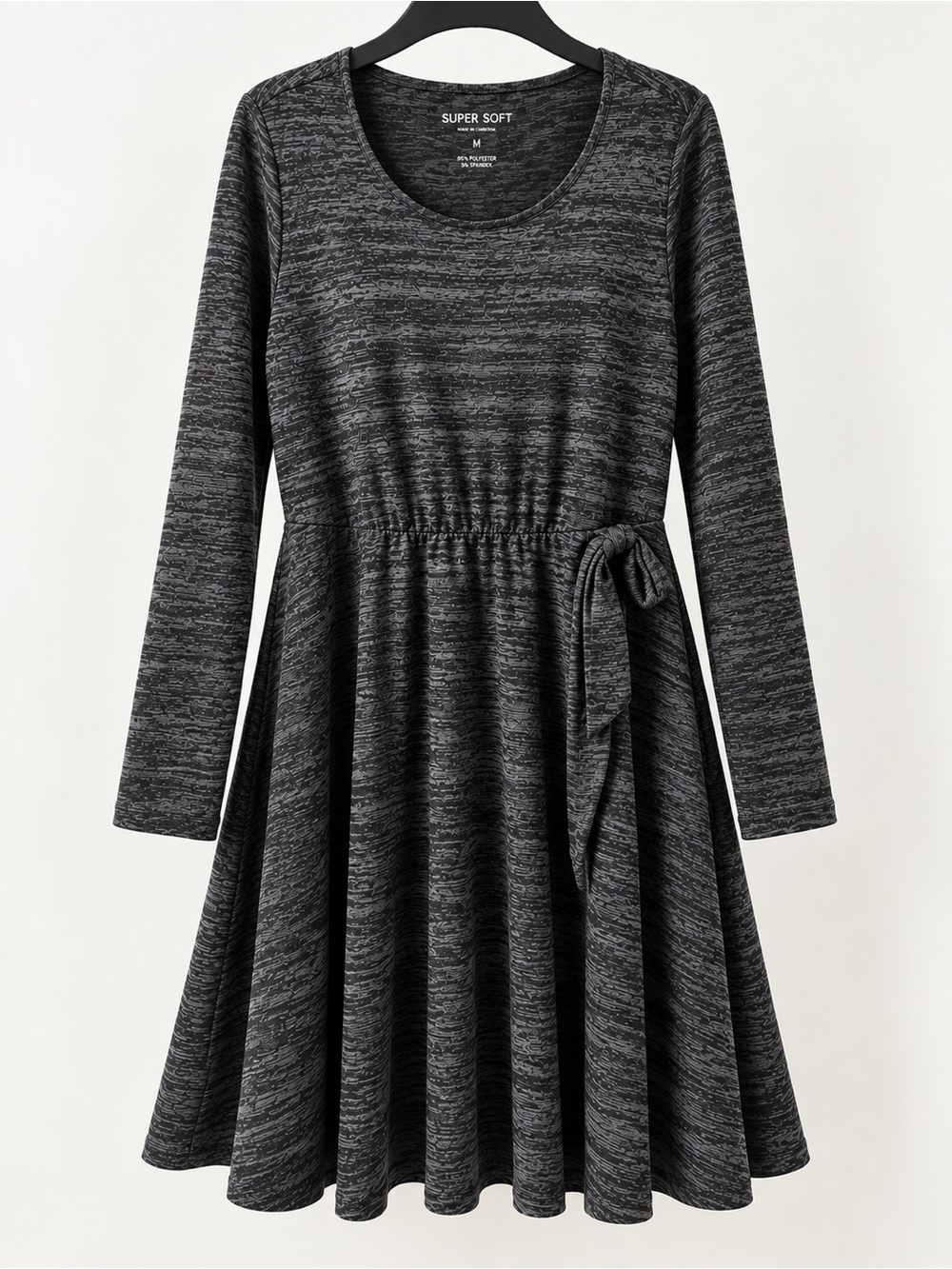 Torrid Super Soft Plush Charcoal Tie-Waist Dress Size 1